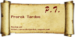 Prorok Tardos névjegykártya